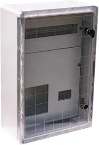 Корпус ударопрочный из АБС-пластика e.plbox.400.600.200.3f.20m.tr, 400х600х200мм, IP65 с прозрачной дверцей, панелью под 3-фазный счетчик и 20 модулей №1