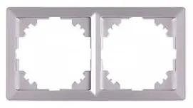 Рамка e.lux.10044L.2.fr.aluminium 2-местная, "алюминий"