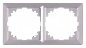 Рамка e.lux.10044L.2.fr.aluminium 2-містна, "алюміній" №1