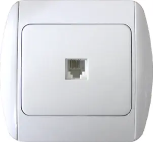 Розетка e.install.stand.814P1+f.cer телефонная одинарная с рамкой №1