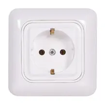 Розетка з з/к, зовнішній монтаж, 250В S, 16A 2P+Z