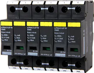 Комбінований ПЗІП e.POmI.3 LCF 90 клас I+II+III, 3 полюси, моноблок №1