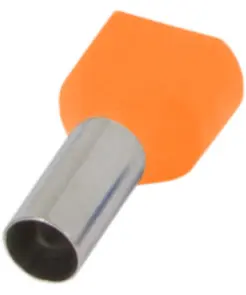 Ізольований наконечник e.terminal.stand.te.2.0.75.orange (TE7508 orange) 2x0.75 кв.мм, помаранчевий, 100шт №1