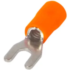 Ізольований наконечник вилковий e.terminal.stand.sv.5,5.6.orange 4-6 кв.мм, помаранчевий, 100шт №1