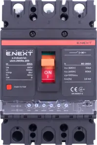 Силовой автоматический выключатель e.industrial.ukm.250Re.200 с электронным расцепителем, 3р, 200А №2