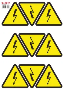 Самоклеящаяся наклейка "Молния" e.sticker.lightning.130 (130х130х130мм) 8 шт/лист №1