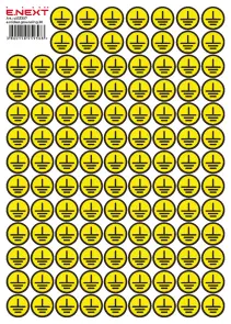 Самоклеящаяся наклейка "Заземление" e.sticker.grounding.30 (30х30х30мм) 90 шт/лист №1