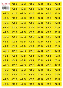 Самоклеюча наліпка "42В" e.sticker.voltage.42.1 (40х20мм) 102 шт/аркуш №1