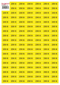 Самоклеящаяся наклейка "230В" e.sticker.voltage.230.1 (40х20мм) 102 шт/лист №1