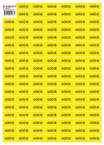 Самоклеюча наліпка "400В" e.sticker.voltage.400.1 (40х20мм) 102 шт/аркуш №1