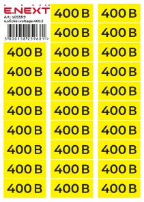 Самоклеющаяся наклейка "400В" e.sticker.voltage.400.2 (90х38мм) 26 шт/лист №1