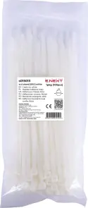 Кабельная стяжка e.ct.stand.200.3.white (100шт), белая №1