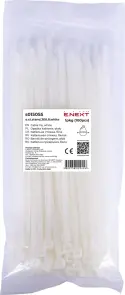 Кабельная стяжка e.ct.stand.300.8.white (100шт), белая №1