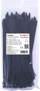 Кабельная стяжка e.ct.stand.400.8.black (100шт), черная №1