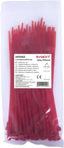 Кабельная стяжка e.ct.stand.400.8.red (100шт), красная №1