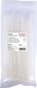 Кабельная стяжка e.ct.stand.400.8.white (100шт), белая №1