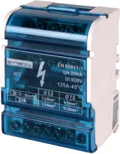 Шина нульова e.cbs.pro.2.15 в корпусі на DIN-рейку