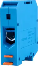 Клеммная колодка наборная на DIN-рейку e.tc.din.pro.50.blue, синяя, с крышкой