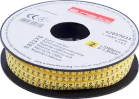 Маркер кабельный e.marker.stand.0.1.5.2, 0-1.5 кв.мм, "2", 1000 шт
