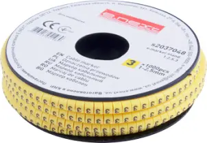 Маркер кабельный e.marker.stand.1.2.5.3, 1-2.5 кв.мм, "3", 1000 шт №1