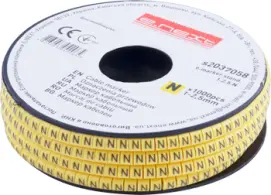 Маркер кабельный e.marker.stand.1.2.5.N, 1-2.5 кв.мм, "N", 1000 шт