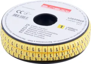 Маркер кабельный e.marker.stand.2.4.1, 2-4 кв.мм, "1", 500 шт №1