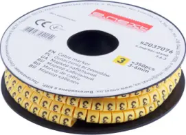 Маркер кабельный e.marker.stand.3.6.3, 3-6 кв.мм, "3", 350 шт
