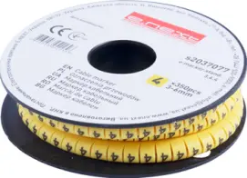 Маркер кабельный e.marker.stand.3.6.4, 3-6 кв.мм, "4", 350 шт