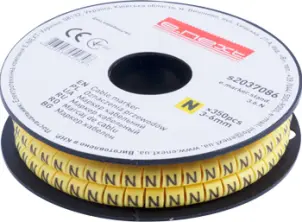 Маркер кабельный e.marker.stand.3.6.N, 3-6 кв.мм, "N", 350 шт №1