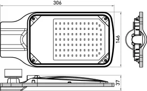 Світильник світлодіодний консольний e.LED.street.stand.50.6500, 50Вт, 6500К, IP65 №3
