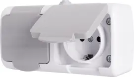Розетка двойная e.aqua.1232.grg с ж/к, для наружного монтажа, IP54, серый