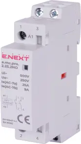 Модульний контактор e.mc.pro.2.25.2NO, 2р, 25А, 2NO, 220В №1