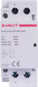Модульний контактор e.mc.pro.2.63.1NO+1NC, 2р, 63А, 1NO+1NC, 220В №2