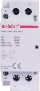 Модульний контактор e.mc.pro.2.63.2NO, 2р, 63А, 2NO, 220В №2