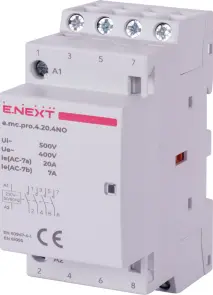 Модульний контактор e.mc.pro.4.20.4NO, 4р, 20А, 4NO, 220В №1