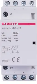 Модульний контактор e.mc.pro.4.20.4NO, 4р, 20А, 4NO, 220В №2