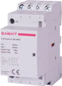 Модульний контактор e.mc.pro.4.25.4NO, 4р, 25А, 4NO, 220В №1