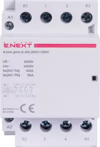 Модульний контактор e.mc.pro.4.40.2NO+2NC, 4р, 40А, 2NO+2NC, 220В №3