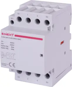 Модульний контактор e.mc.pro.4.63.2NO+2NC, 4р, 63А, 2NO+2NC, 220В №1