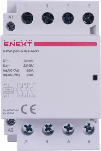 Модульний контактор e.mc.pro.4.63.4NO, 4р, 63А, 4NO, 220В №2