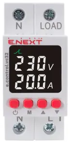 Реле контроля напряжения и тока однофазное 32А с индикацией e.control.vc32 №3