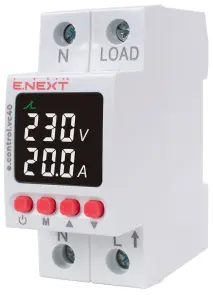 Реле контроля напряжения и тока однофазное 40А с индикацией e.control.vc40 №2