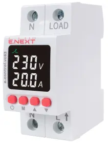 Реле контроля напряжения и тока однофазное 63А с индикацией e.control.vc63 №1