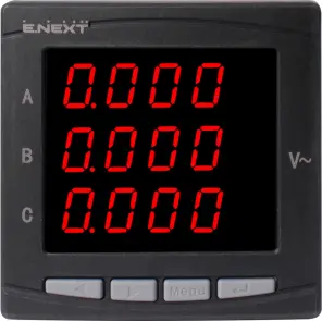 Цифровий вольтметр врізний e.meter.pro.96.v.led 96х96мм, АС 230В, 0-450В №2