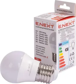 Лампа светодиодная e.LED.lamp.P45.E27.6.4000, 6Вт, 4000К №2