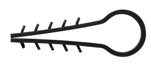 Дюбель - ялинка 16 mm для круглого проводу e.metiz.dowel.fir.black.16, чорний 50 шт. №1