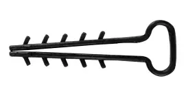 Дюбель - ялинка 10 mm для плоского проводу e.metiz.dowel.flat.fir.black.10, чорний 100 шт.