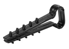 Дюбель - ялинка 12 mm для плоского проводу e.metiz.dowel.flat.fir.black.12, чорний 100 шт.