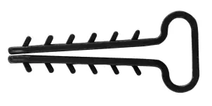 Дюбель - ялинка 14 mm для плоского проводу e.metiz.dowel.flat.fir.black.14, чорний 100 шт. №1