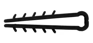 Дюбель - ялинка 6 mm для плоского проводу e.metiz.dowel.flat.fir.black.6, чорний 100 шт. №1